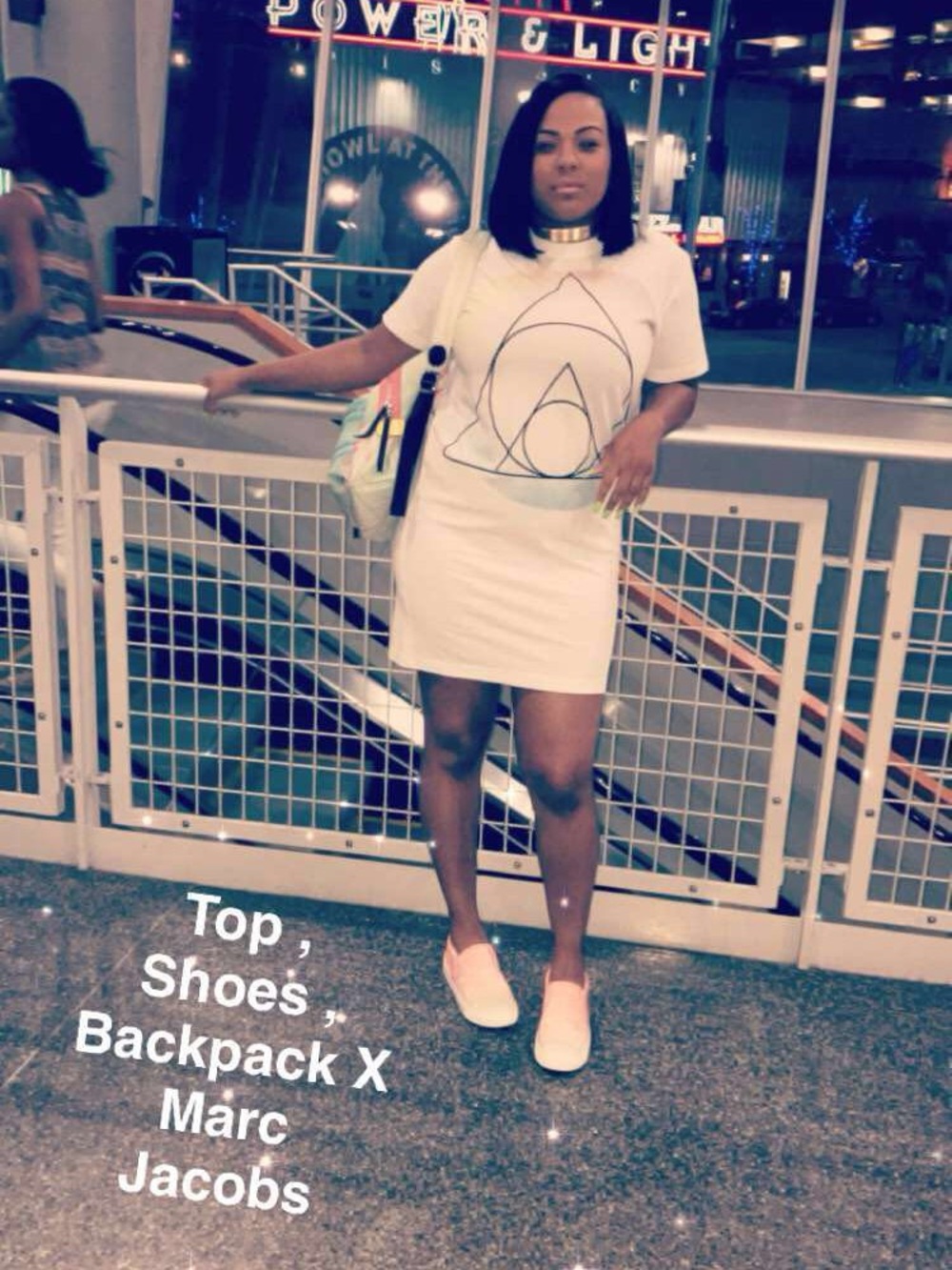 Marc Jacobs White Graphic Mini Dress
